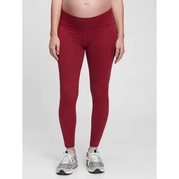 GAP Pants - GapFit Recycled Power High Rise Full Length Maroon Legging Women's LARGE NWT